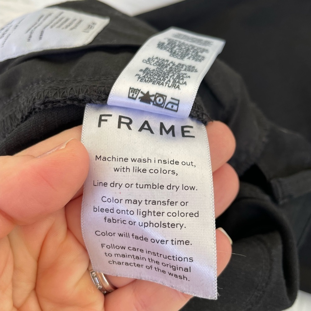 FRAME Le Crop Bell Jeans Flare - Black - Size 26 - Picture 13 of 14